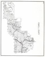 Powell County, Flathead National Forest, Rocky Mountains, Deer Lodge, Garrison, Bradley, Avon, Kohr, Sinclair, Schatz, Montana State Atlas 1950c